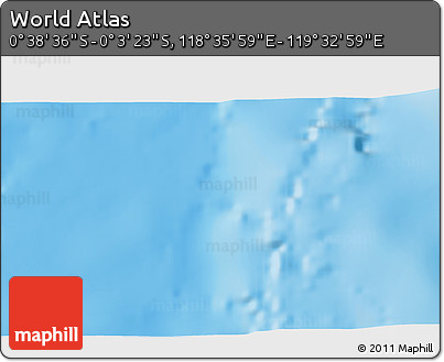 Shaded Relief 3D Map of the Area around 0° 21' 0" S, 119° 4' 29" E