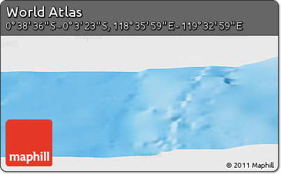Shaded Relief Panoramic Map of the Area around 0° 21' 0" S, 119° 4' 29" E