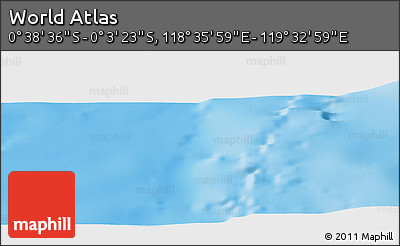 Shaded Relief Panoramic Map of the Area around 0° 21' 0" S, 119° 4' 29" E