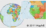 Political Location Map of the area around 0° 21' 0" S, 11° 7' 30" E