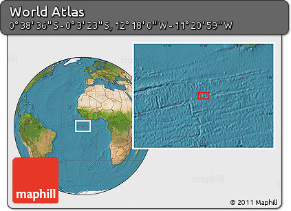 Satellite Location Map of the Area around 0° 21' 0" S, 11° 49' 29" W