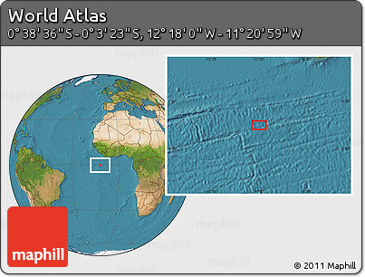 Satellite Location Map of the Area around 0° 21' 0" S, 11° 49' 29" W