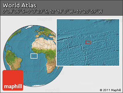 Satellite Location Map of the Area around 0° 21' 0" S, 11° 49' 29" W