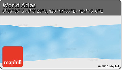 Physical Panoramic Map of the Area around 0° 21' 0" S, 120° 46' 30" E