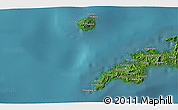 Satellite 3D Map of the area around 0° 21' 0" S, 121° 37' 30" E
