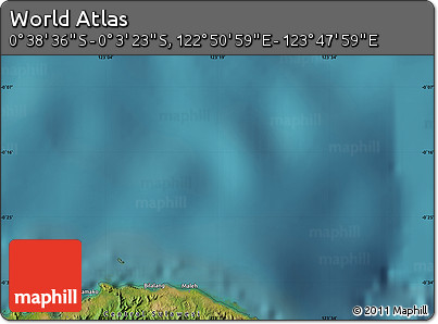 Satellite Map of the Area around 0° 21' 0" S, 123° 19' 29" E