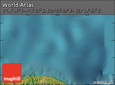 Satellite Map of the Area around 0° 21' 0" S, 123° 19' 29" E
