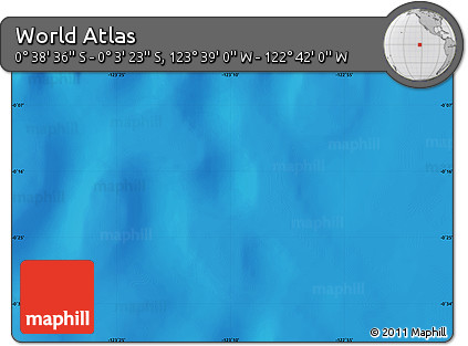 Shaded Relief Map of the Area around 0° 21' 0" S, 123° 10' 30" W