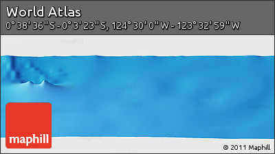 Physical Panoramic Map of the Area around 0° 21' 0" S, 124° 1' 30" W