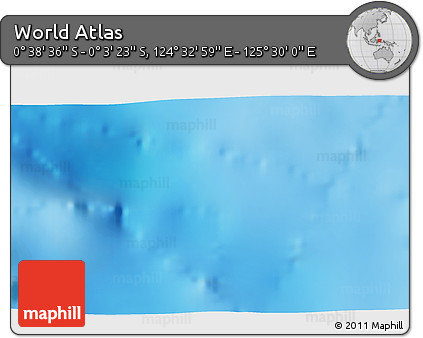 Shaded Relief 3D Map of the Area around 0° 21' 0" S, 125° 1' 30" E
