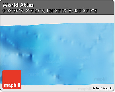 Shaded Relief 3D Map of the Area around 0° 21' 0" S, 125° 1' 30" E