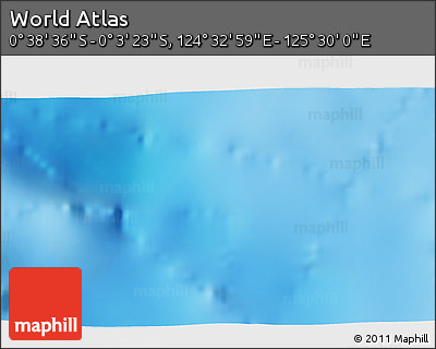 Shaded Relief 3D Map of the Area around 0° 21' 0" S, 125° 1' 30" E