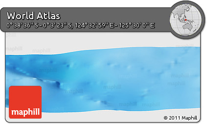 Shaded Relief Panoramic Map of the Area around 0° 21' 0" S, 125° 1' 30" E