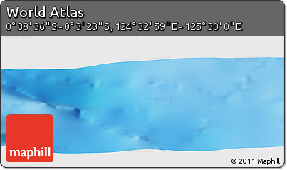 Shaded Relief Panoramic Map of the Area around 0° 21' 0" S, 125° 1' 30" E