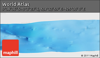 Shaded Relief Panoramic Map of the Area around 0° 21' 0" S, 125° 1' 30" E