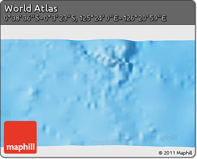 Physical 3D Map of the Area around 0° 21' 0" S, 125° 52' 30" E