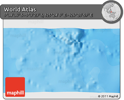 Political 3D Map of the Area around 0° 21' 0" S, 125° 52' 30" E