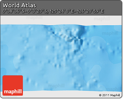 Political 3D Map of the Area around 0° 21' 0" S, 125° 52' 30" E