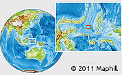 Physical Location Map of the area around 0° 21' 0" S, 125° 52' 30" E