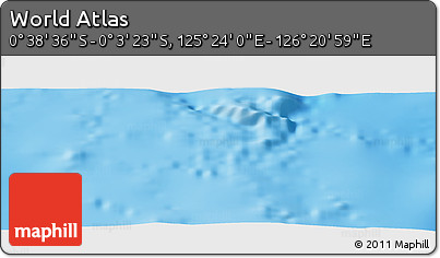 Shaded Relief Panoramic Map of the Area around 0° 21' 0" S, 125° 52' 30" E