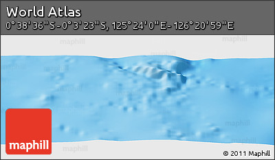 Shaded Relief Panoramic Map of the Area around 0° 21' 0" S, 125° 52' 30" E