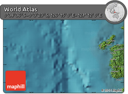 Satellite Map of the Area around 0° 21' 0" S, 126° 43' 29" E