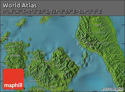Satellite Map of the Area around 0° 21' 0" S, 127° 34' 30" E