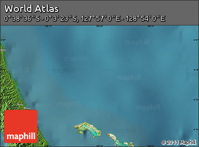 Satellite Map of the Area around 0° 21' 0" S, 128° 25' 30" E