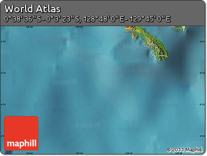 Satellite Map of the Area around 0° 21' 0" S, 129° 16' 30" E