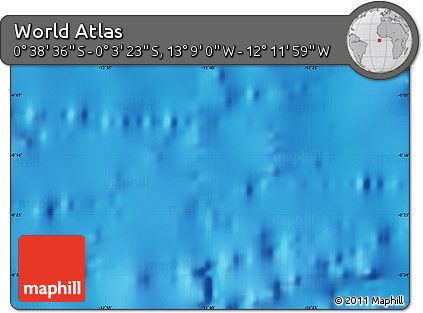 Physical Map of the Area around 0° 21' 0" S, 12° 40' 30" W
