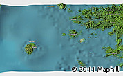 Satellite 3D Map of the area around 0° 21' 0" S, 130° 7' 30" E