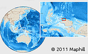 Shaded Relief Location Map of the area around 0° 21' 0" S, 131° 49' 29" E