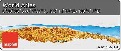 Political Panoramic Map of the Area around 0° 21' 0" S, 132° 40' 30" E