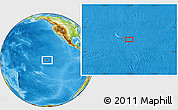 Physical Location Map of the area around 0° 21' 0" S, 133° 22' 30" W