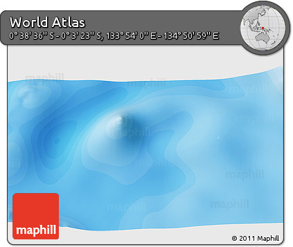 Political 3D Map of the Area around 0° 21' 0" S, 134° 22' 30" E