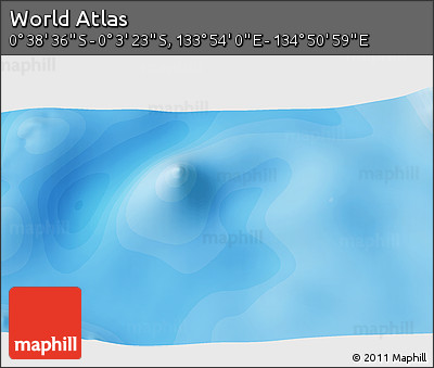 Political 3D Map of the Area around 0° 21' 0" S, 134° 22' 30" E