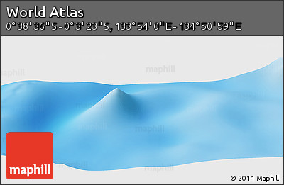 Shaded Relief Panoramic Map of the Area around 0° 21' 0" S, 134° 22' 30" E