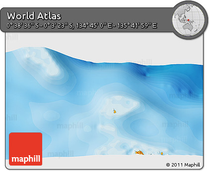 Political 3D Map of the Area around 0° 21' 0" S, 135° 13' 29" E