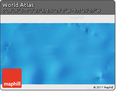 Physical 3D Map of the Area around 0° 21' 0" S, 135° 55' 30" W