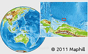 Physical Location Map of the area around 0° 21' 0" S, 137° 46' 30" E