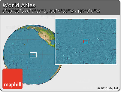 Satellite Location Map of the Area around 0° 21' 0" S, 137° 37' 30" W