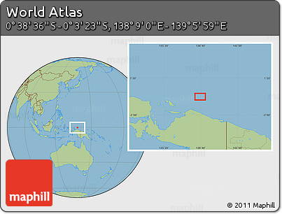 Savanna Style Location Map of the Area around 0° 21' 0" S, 138° 37' 30" E