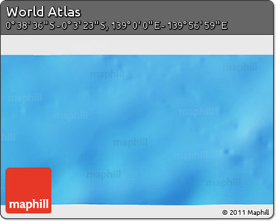 Physical 3D Map of the Area around 0° 21' 0" S, 139° 28' 29" E