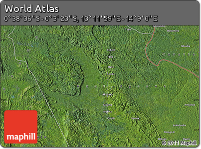 Satellite Map of the Area around 0° 21' 0" S, 13° 40' 30" E