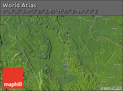 Satellite Map of the Area around 0° 21' 0" S, 13° 40' 30" E