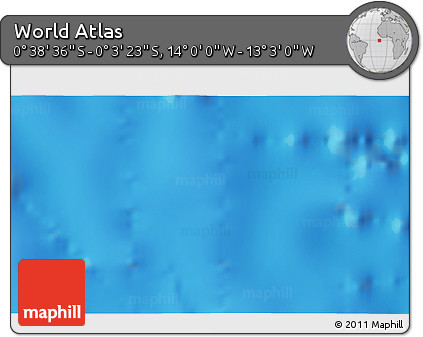 Physical 3D Map of the Area around 0° 21' 0" S, 13° 31' 30" W
