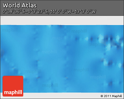 Physical 3D Map of the Area around 0° 21' 0" S, 13° 31' 30" W