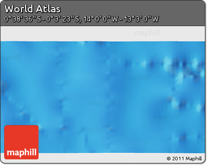 Physical 3D Map of the Area around 0° 21' 0" S, 13° 31' 30" W