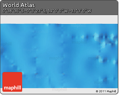 Shaded Relief 3D Map of the Area around 0° 21' 0" S, 13° 31' 30" W