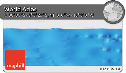 Shaded Relief Panoramic Map of the Area around 0° 21' 0" S, 13° 31' 30" W